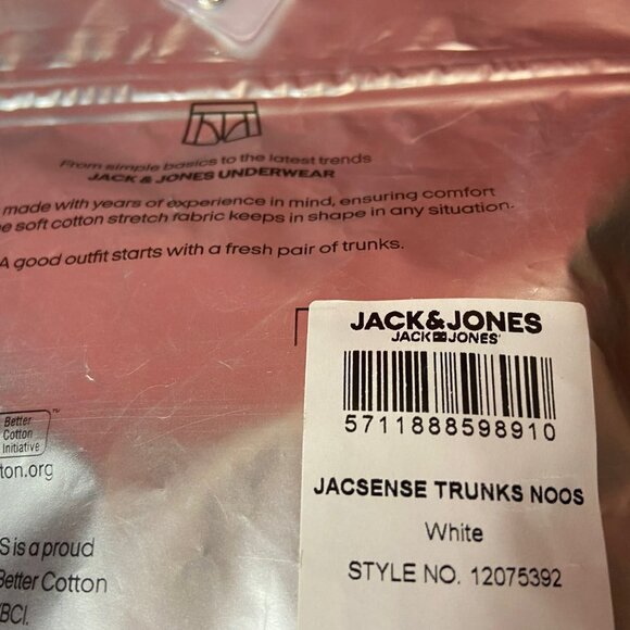 Jack and Jones Men's White Jacsense Trunks - NWT - Picture 3 of 4